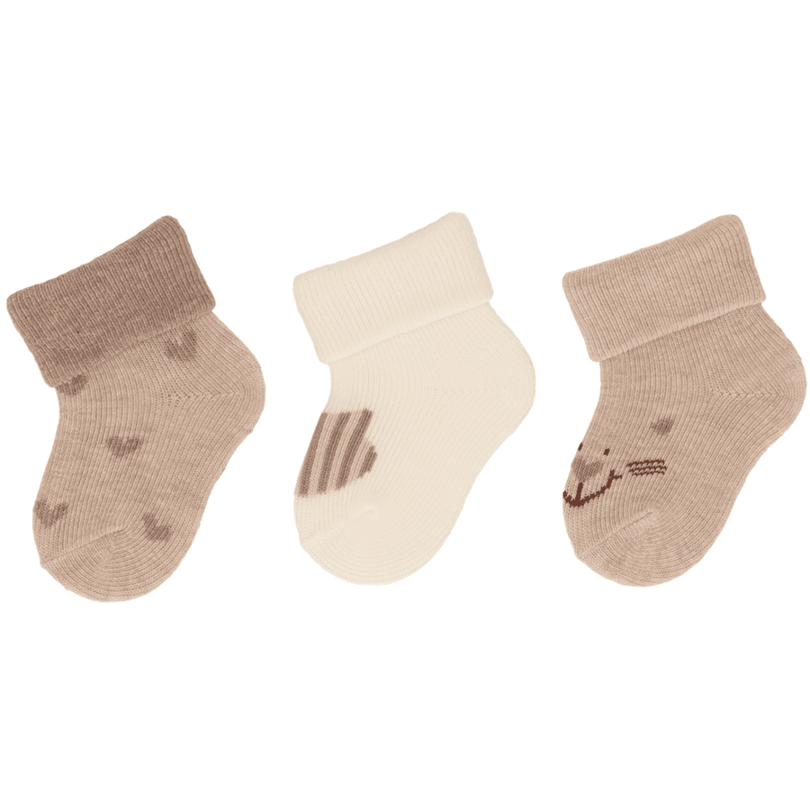 Sterntaler Pierwsze skarpetki 3-pack cat beige melange 