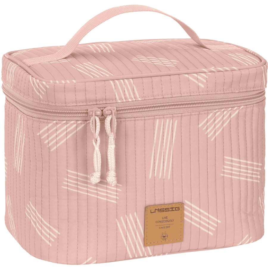 LÄSSIG Organizer na stół do przewijania Nurse ry Caddy To GoSoft Stripes rose