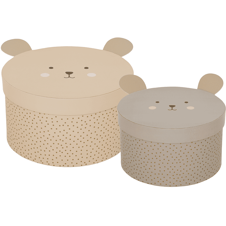 JaBaDaBaDo Boîte de rangement enfant ourson, lot de 2