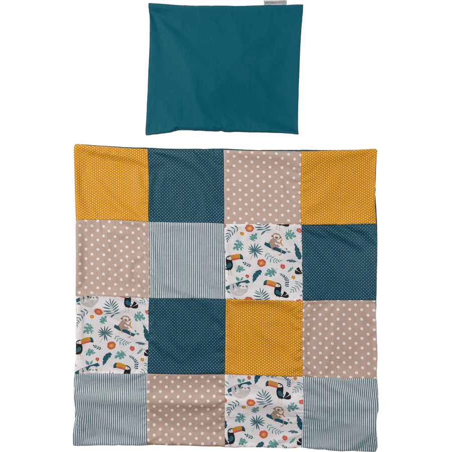 Ullenboom Set textil para cama 80x80 cm y funda almohada 35x4 cm Jungle