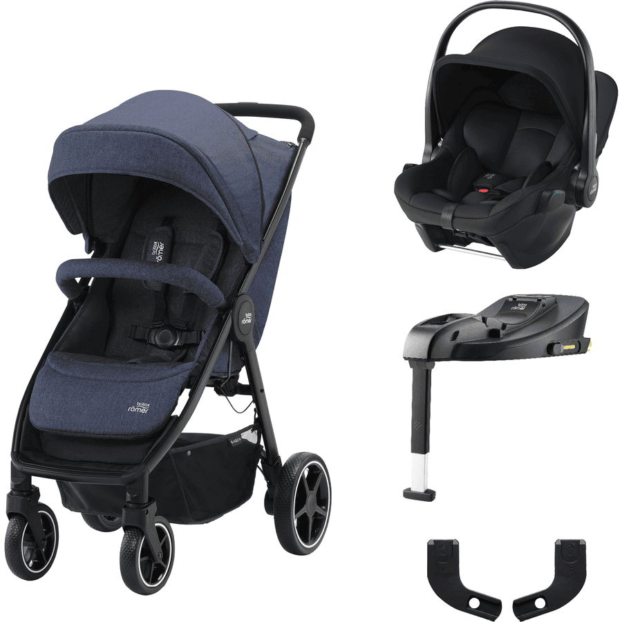 Britax Römer  Buggy B-Agile M Navy Ink inclusief baby-autostoeltje Baby-Safe Core i-Size Space Black plus base station Core en Adapter 