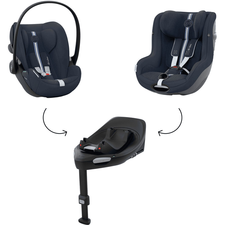 cybex GOLD Autostolsæt: Autostol Reboarder Sirona G, Autostol Cloud G og Basestation Base G Plus Ocean Blå