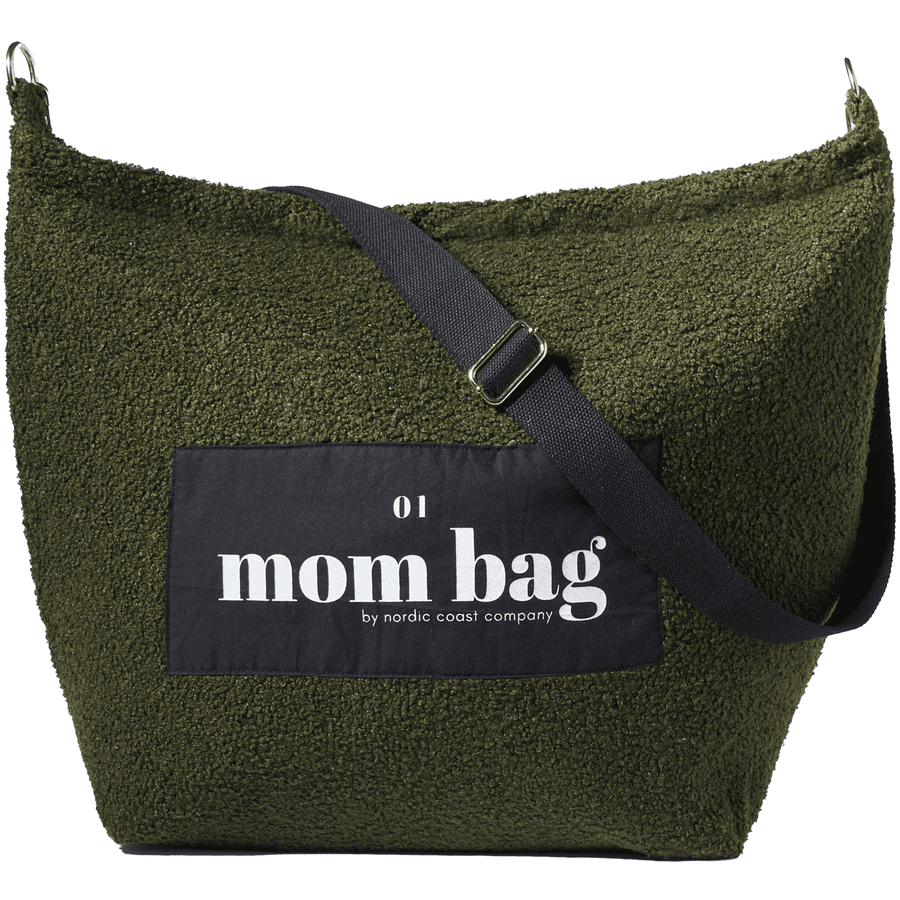 Nordic Coast Company Sac à langer Mom Bag peluche Bouclé olive