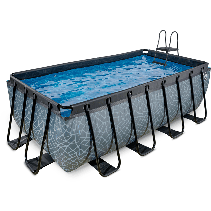 Rámový bazén EXIT 4x2x1,22 m (12V filtrační čerpadlo) - šedý