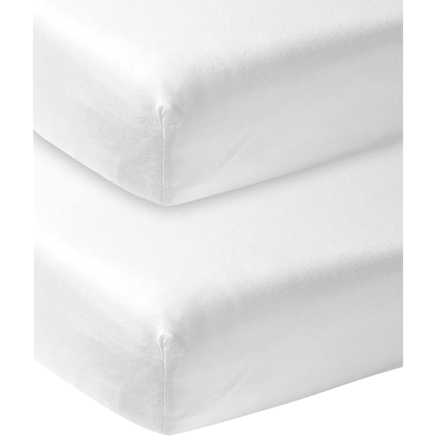 Meyco Pack de 2 sábanas ajustables de jersey de 40 x 80 cm en blanco
