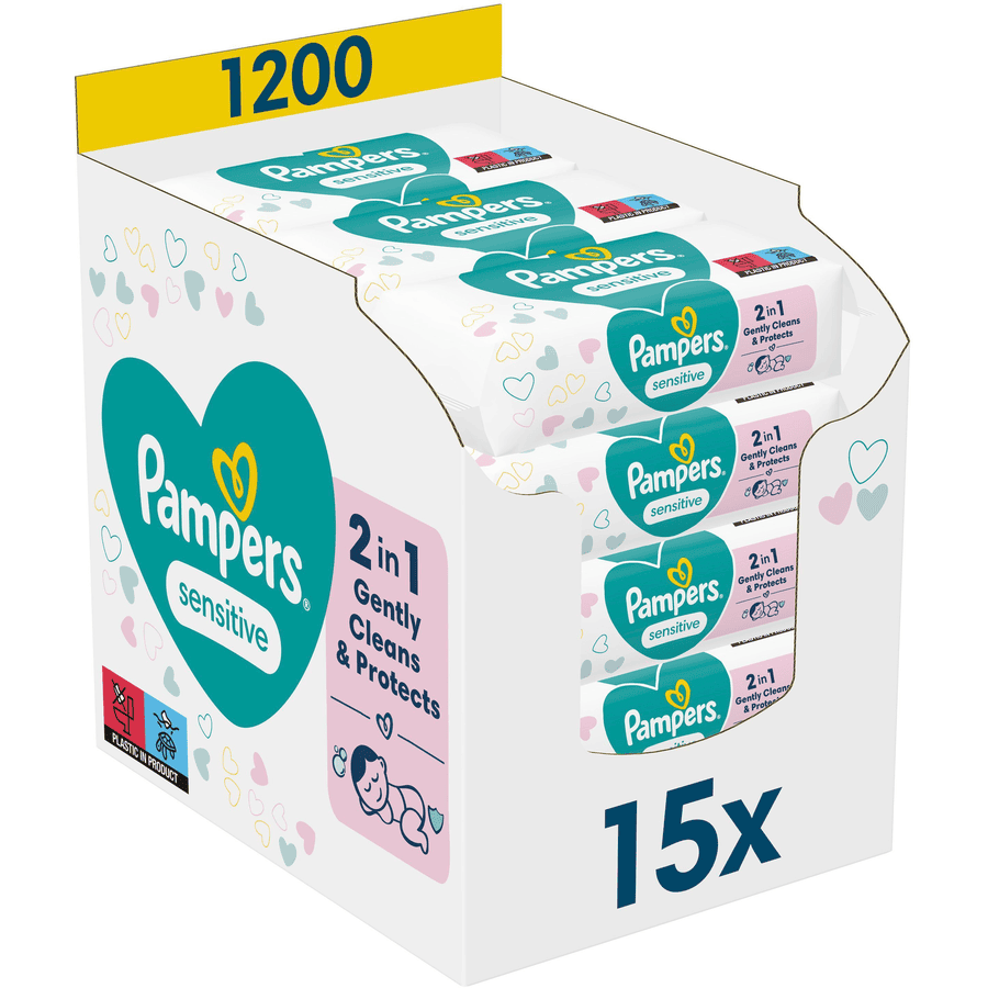 Pampers Sensitive Chusteczki pielęgnacyjne 15 x 80 sztuk (1200 sztuk)