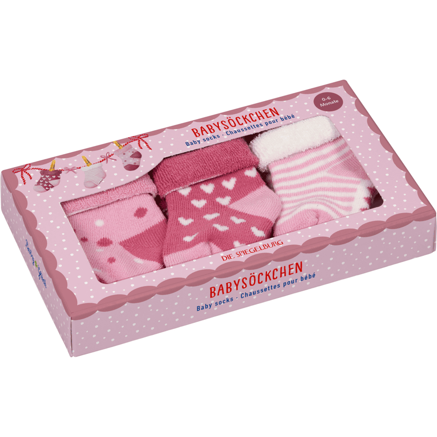 COPPENRATH SPIEGELBURG Calcetines para bebé, rosa - BabyGlück (3 pares), talla única