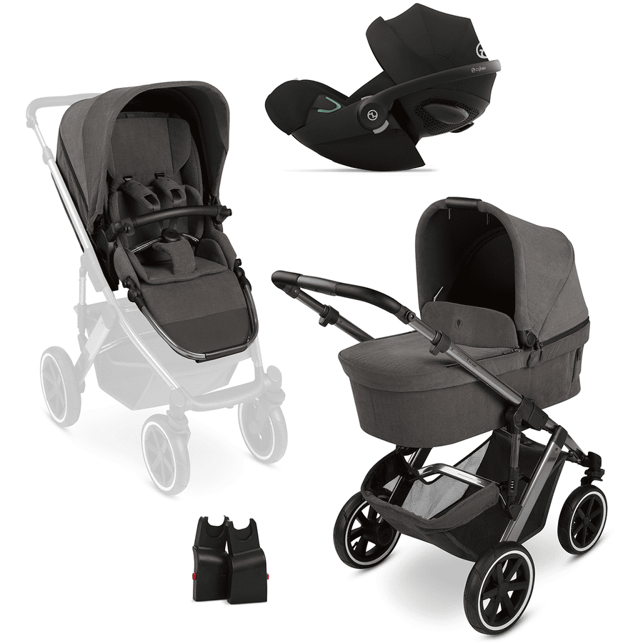 ABC DESIGN Kombikinderwagen Salsa 5 Air almond inkl. cybex GOLD Babyschale Cloud G i-Size Plus Moon Black Plus und Adapter 