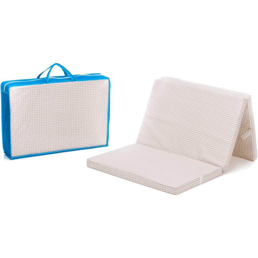 fillikid Matras voor Campingbedje beige/ruit 60 x 120 cm