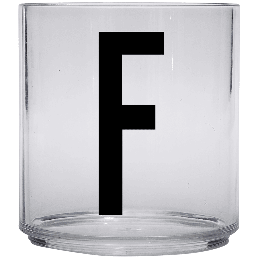 Design letters personalisiertes Trinkglas für Kinder Buchstabe F