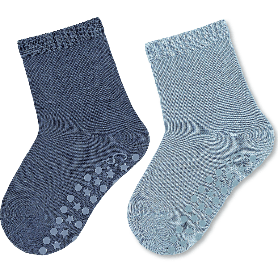 Sterntaler ABS sokken dubbelpak uni blauw 