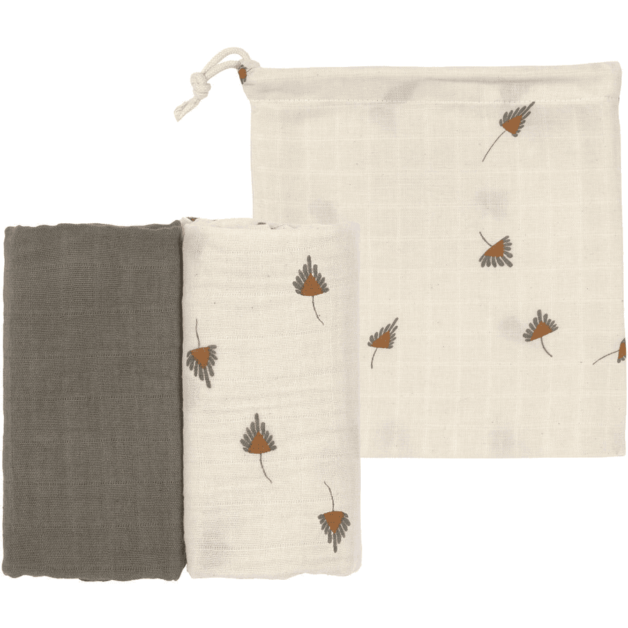 LÄSSIG Mulltücher M 2er Pack taupe 60 x 60 cm