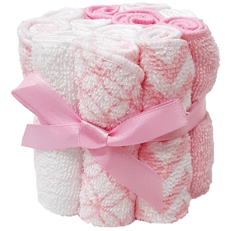 HÜTTE &amp; CO washandjes 12 stuks roze