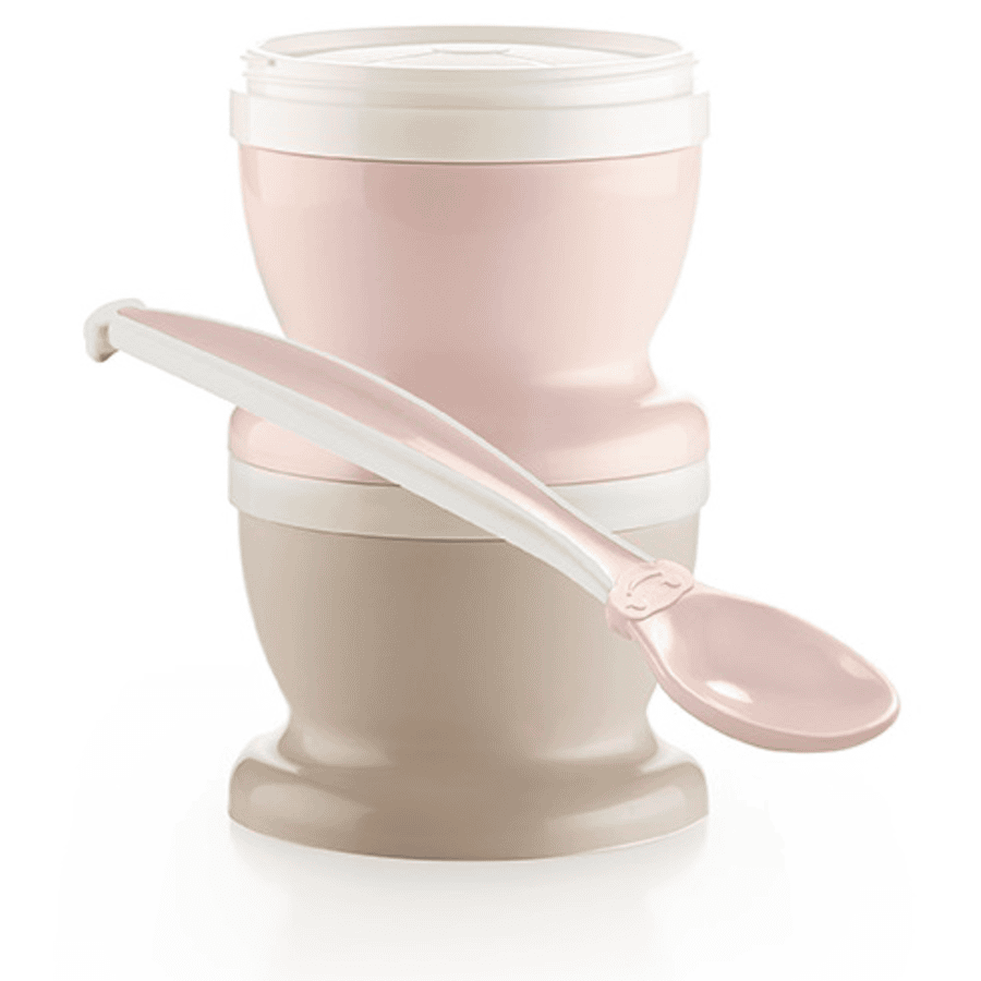 Thermobaby ® Baby matbehållare dubbelpack + 1 x sked, powder rosa
