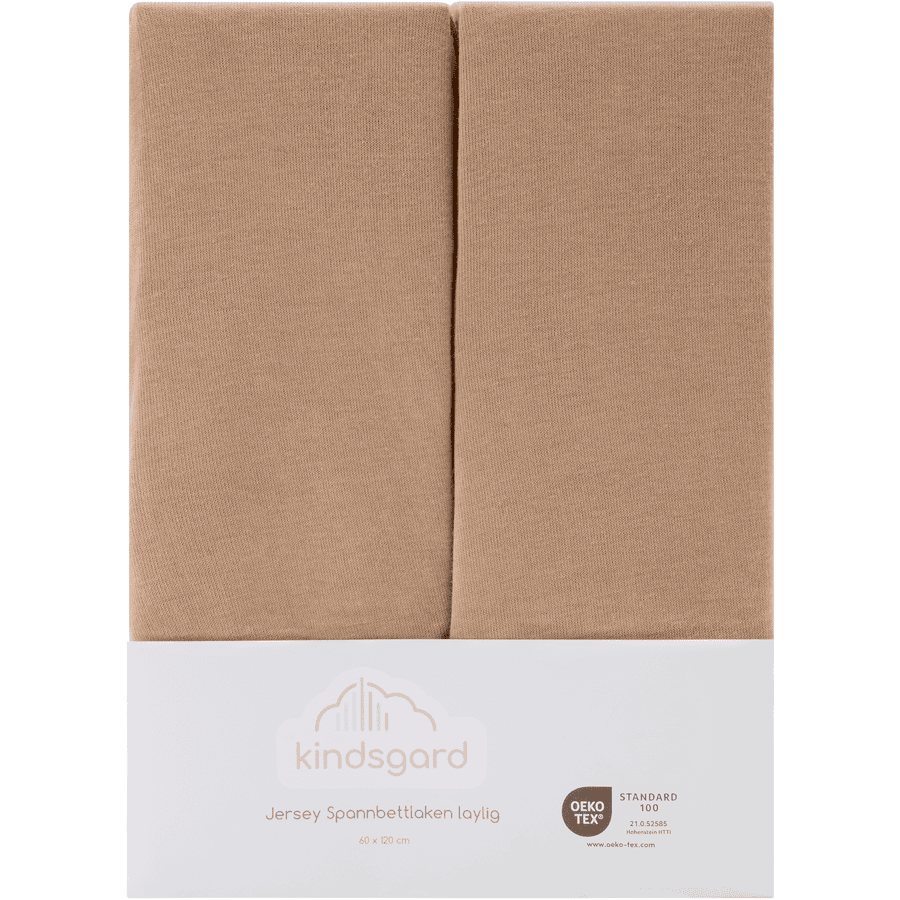 kindsgard Drap housse pour lit enfant laylig taupe 60x120 cm lot de 2