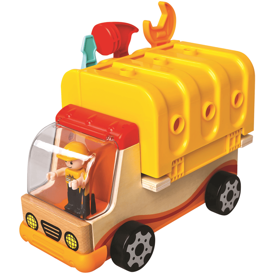 Bino Camion giocattolo in legno con accessori
