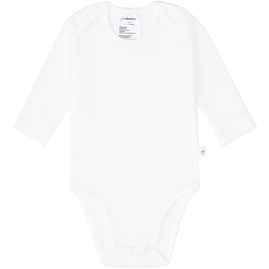 LÄSSIG Body bébé manches longues côtelé milky blanc