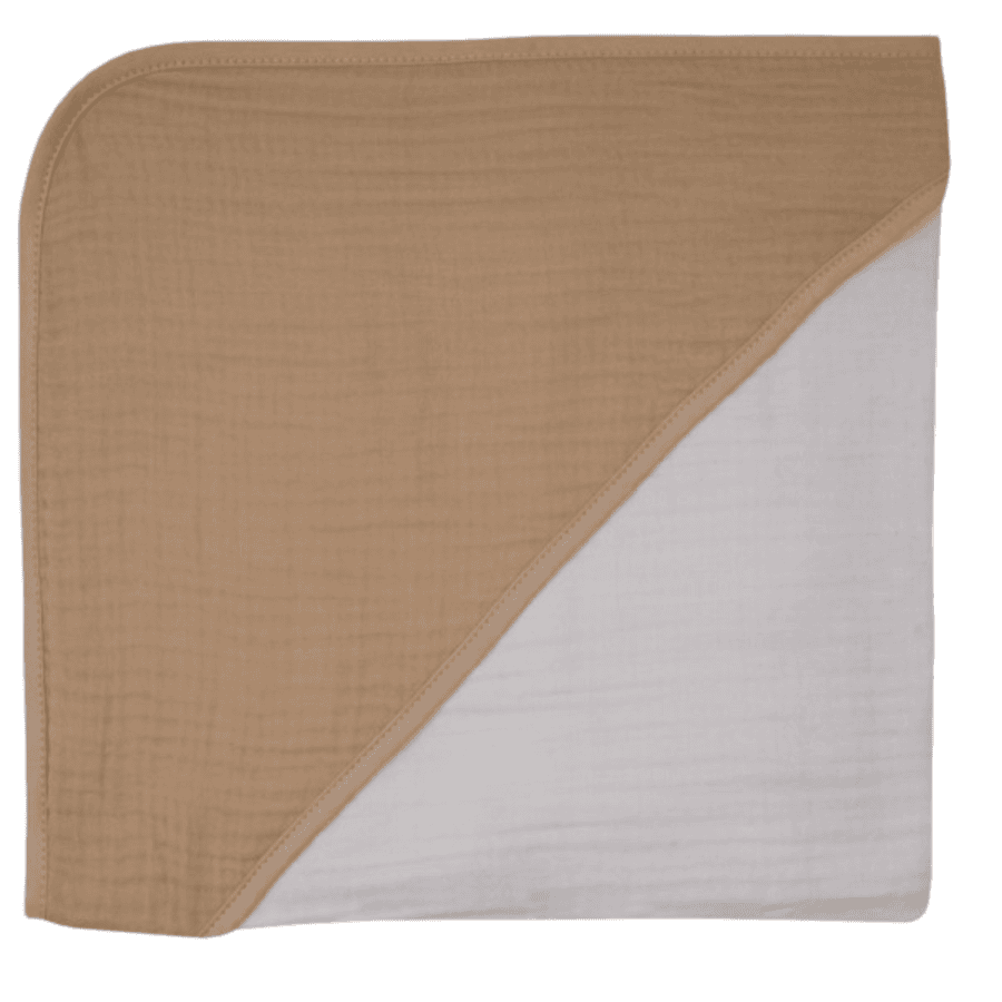 WÖRNER SÜDFROTTIER Muślinowy ręcznik kąpielowy z kapturem w kolorze limonkowo-brązowym