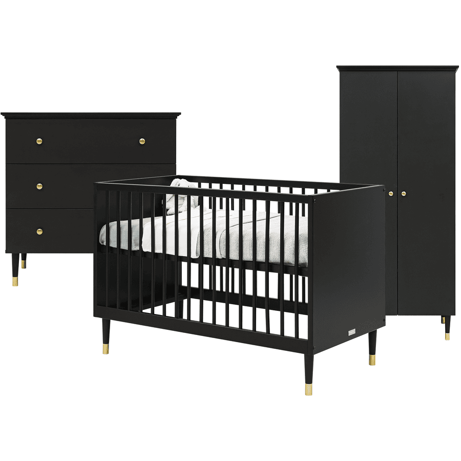 Bopita Babykamer Cloë 3-delig 60 x 120 cm mat zwart