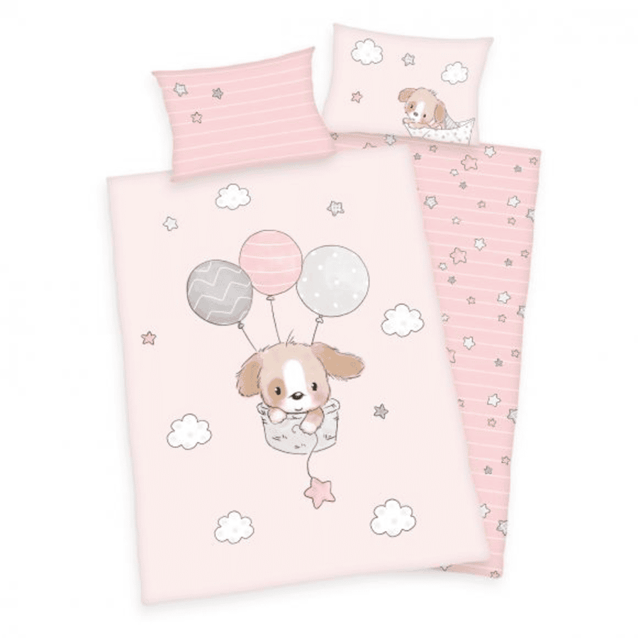 babybest® Flanell sängkläder Sweet Puppy GOTS 100 x 135 cm