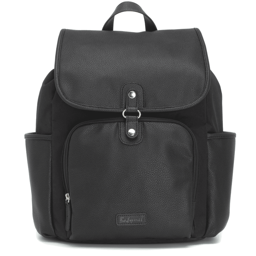 Babymel Sac à langer dos Freddie Vegan Leather Black Convertible