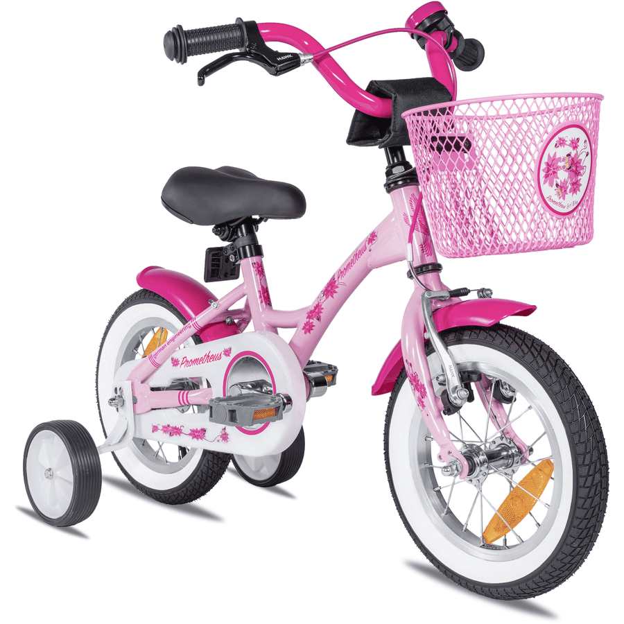 "PROMETHEUS BICYCLES® PINK HAWK barnesykkel 12 ""i rosa & hvit fra 3 år"