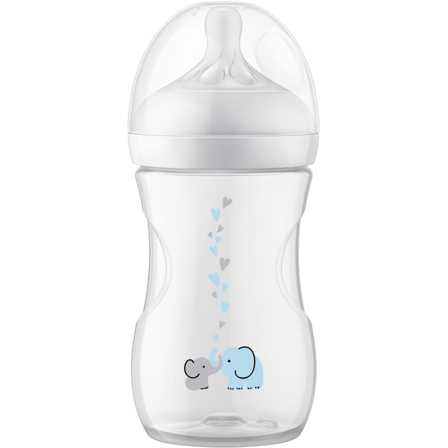 Philips Avent babyflaske SCY673/81 naturlig respons med luftfri ventil 260 ml nøytral elefant