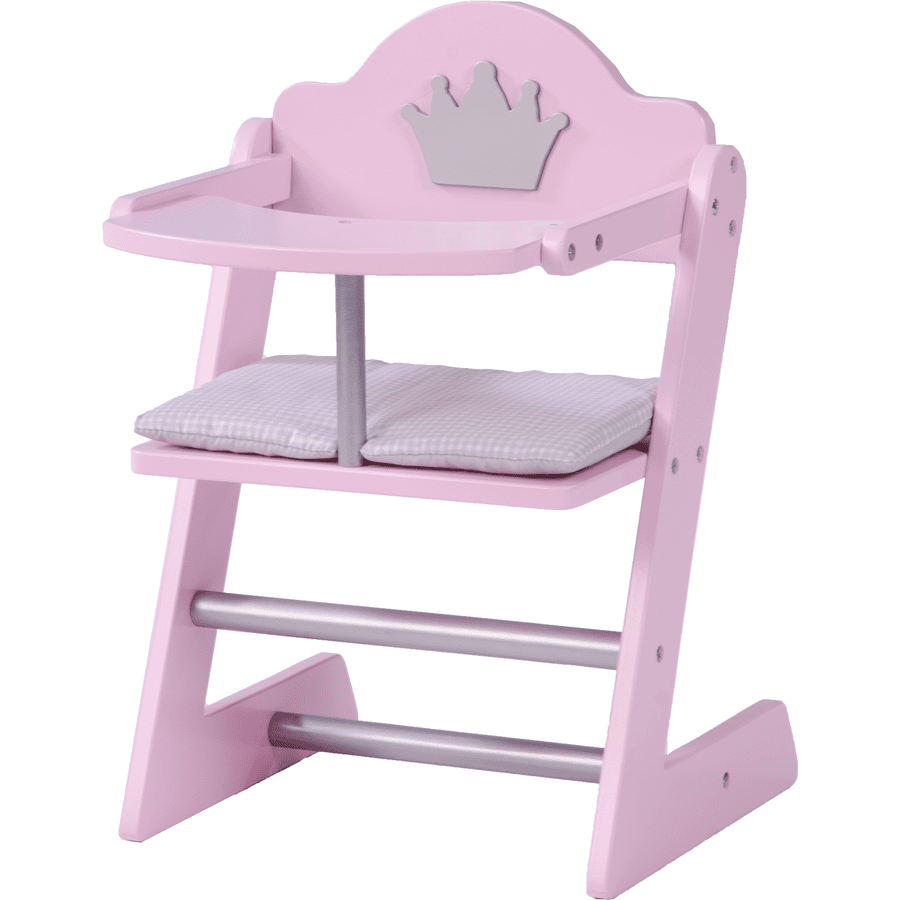 roba Jídelní židlička pro panenky, růžově nalakovaná