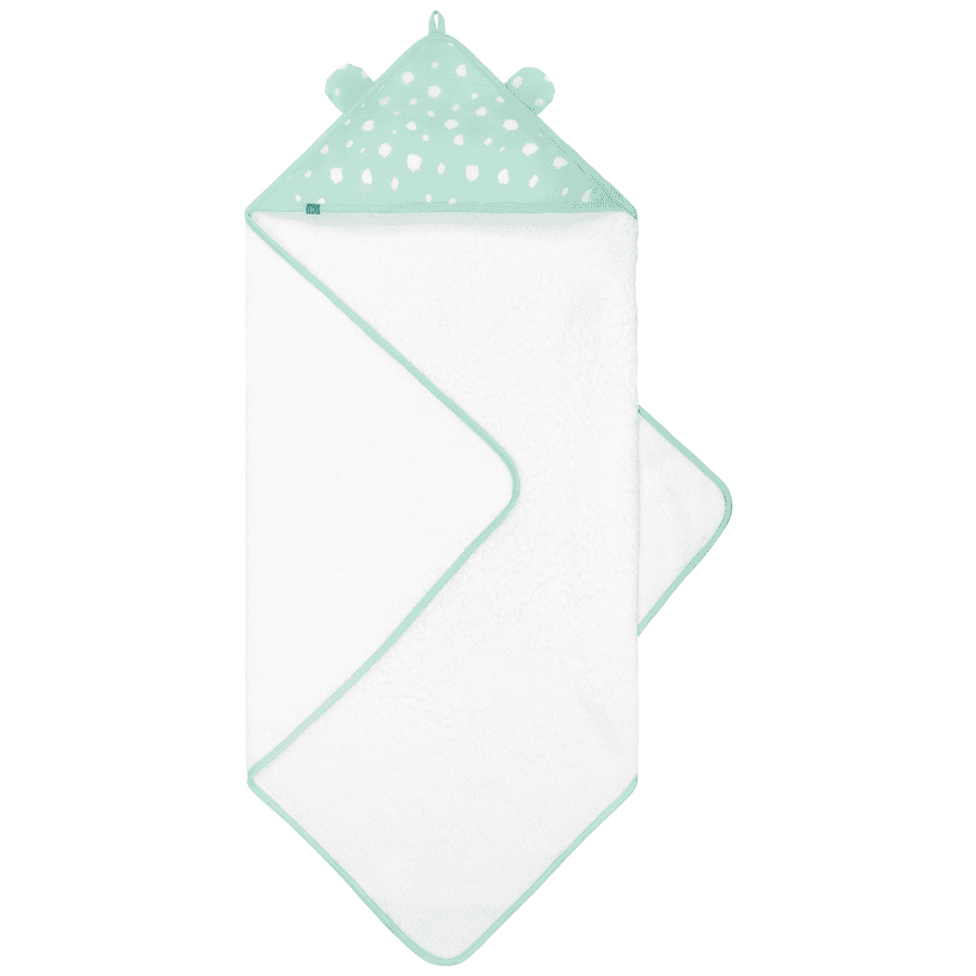 emma &amp; noah badhanddoek met kap stippen mint 80 x 80 cm 
