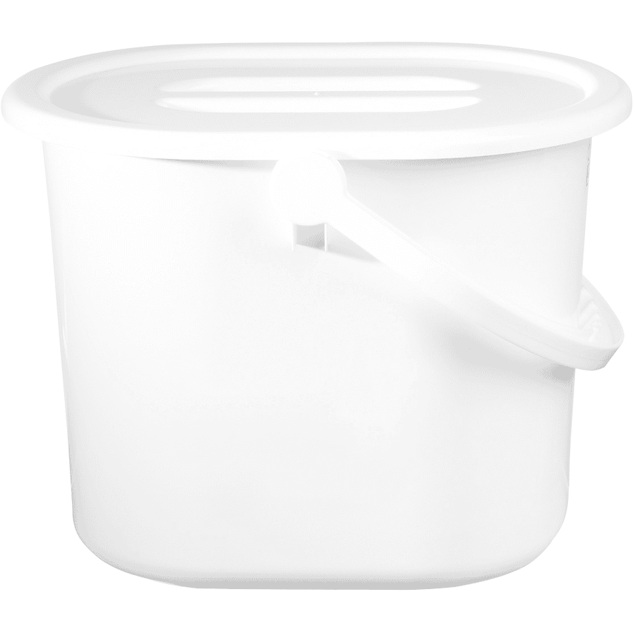 bébé-jou ® Contenedor de pañales con tapa color 01 blanco