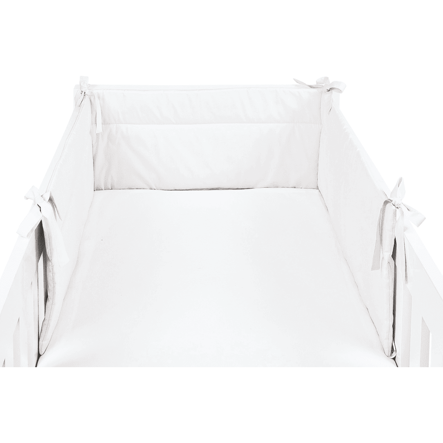 SONNE Tour de lit bébé uni 32x210 cm blanc