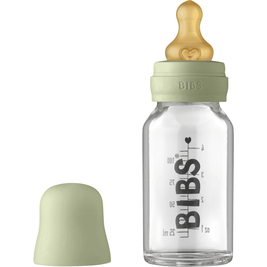 BIBS Kompletny zestaw butelek dla niemowląt 110 ml, Sage