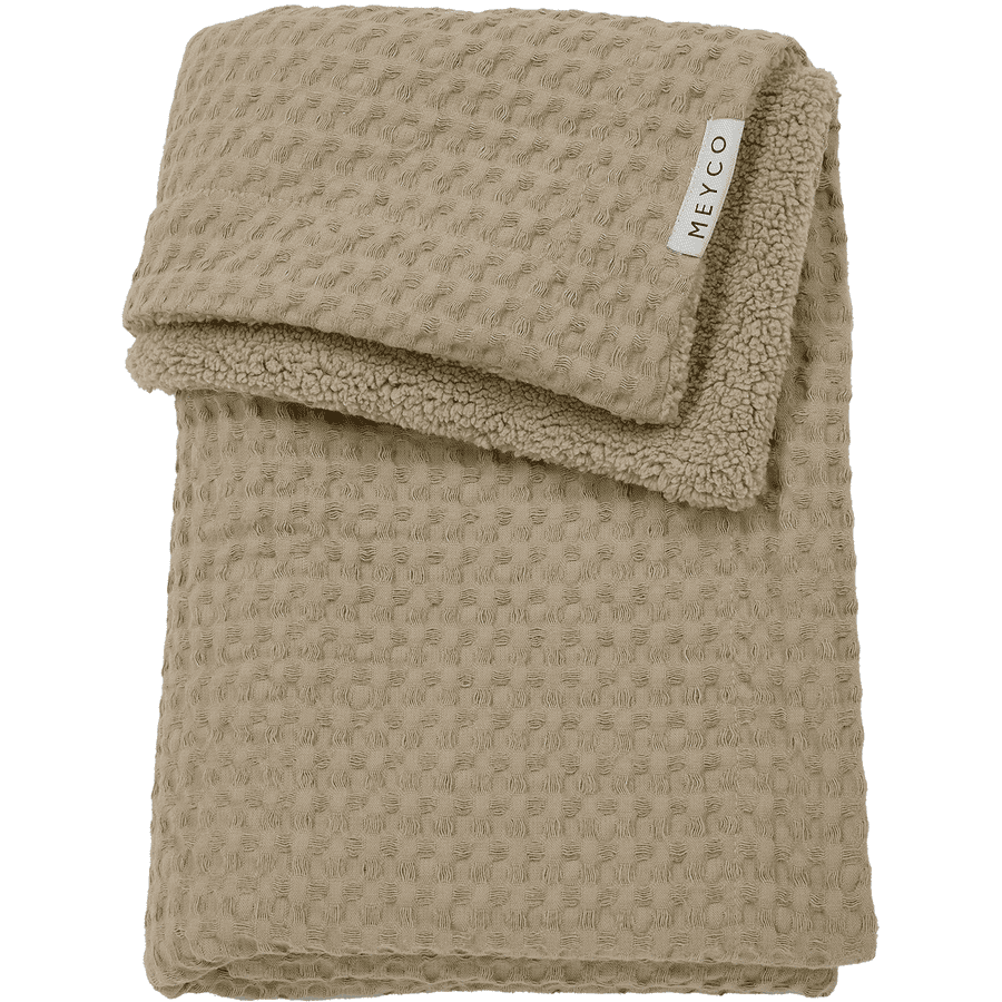 MEYCO Kocyk dziecięcy Waffle Teddy taupe 100 x 150 cm