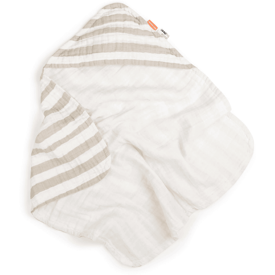 Done by Deer ™ Badehåndklæde med hætte Stripes Sand 