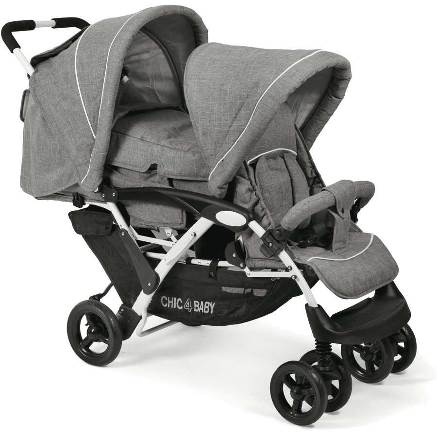 CHIC 4 BABY Duo Kinderwagen DUO Melange grijs-wit