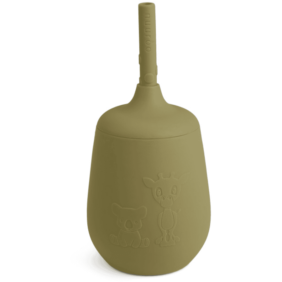 Nuuroo Drikkekop med sugerør Adita Olive Green 230 ml  