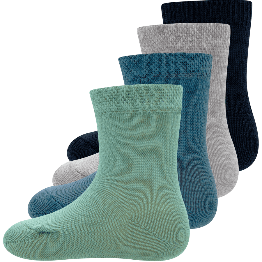 Ewers Chaussettes bébé pack de 4 uni multi colour bleu