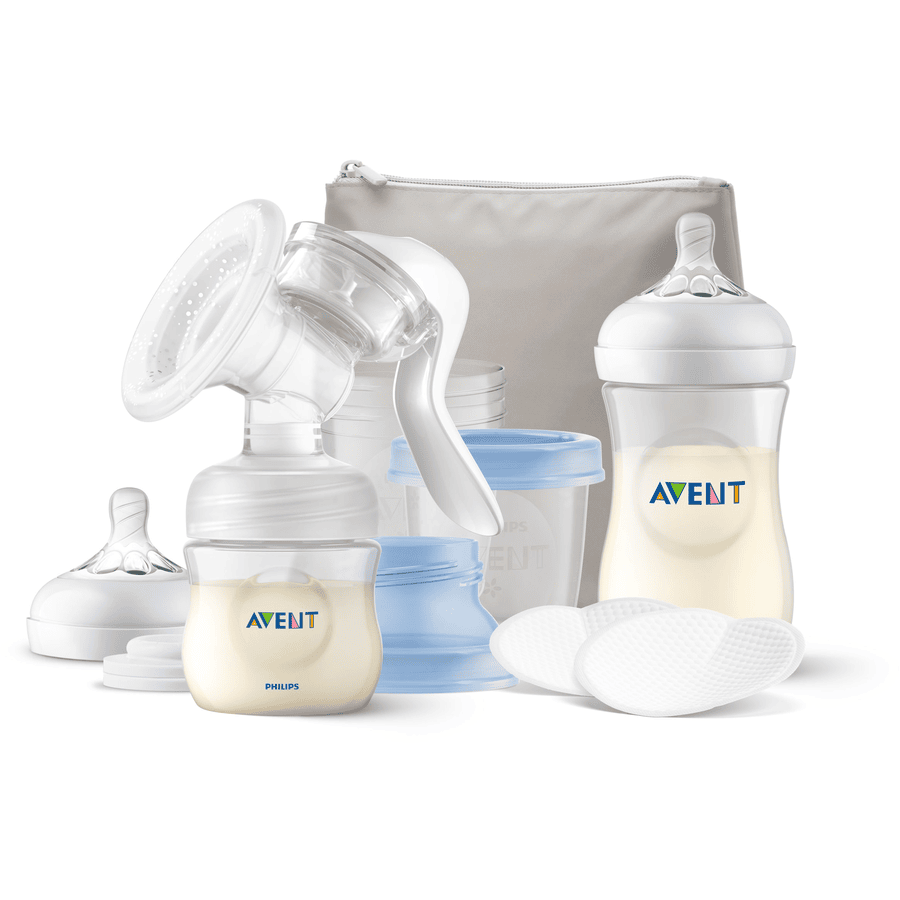 Philips Avent Manuální odsávačka mateřského mléka SCF430/16 s technologií Natural Motion, včetně lahvičky 125 ml a 260 ml Natural , 2x 6 kojicích vložek, 3 kelímků na uskladnění mateřského mléka, izolované tašky.