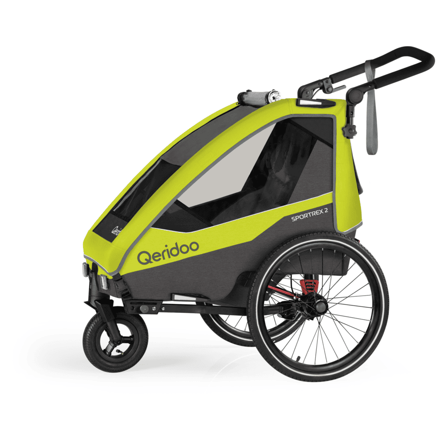 Qeridoo® Kinderfahrradanhänger Sportrex2 Limited Edition Lime Green Kollektion 2023