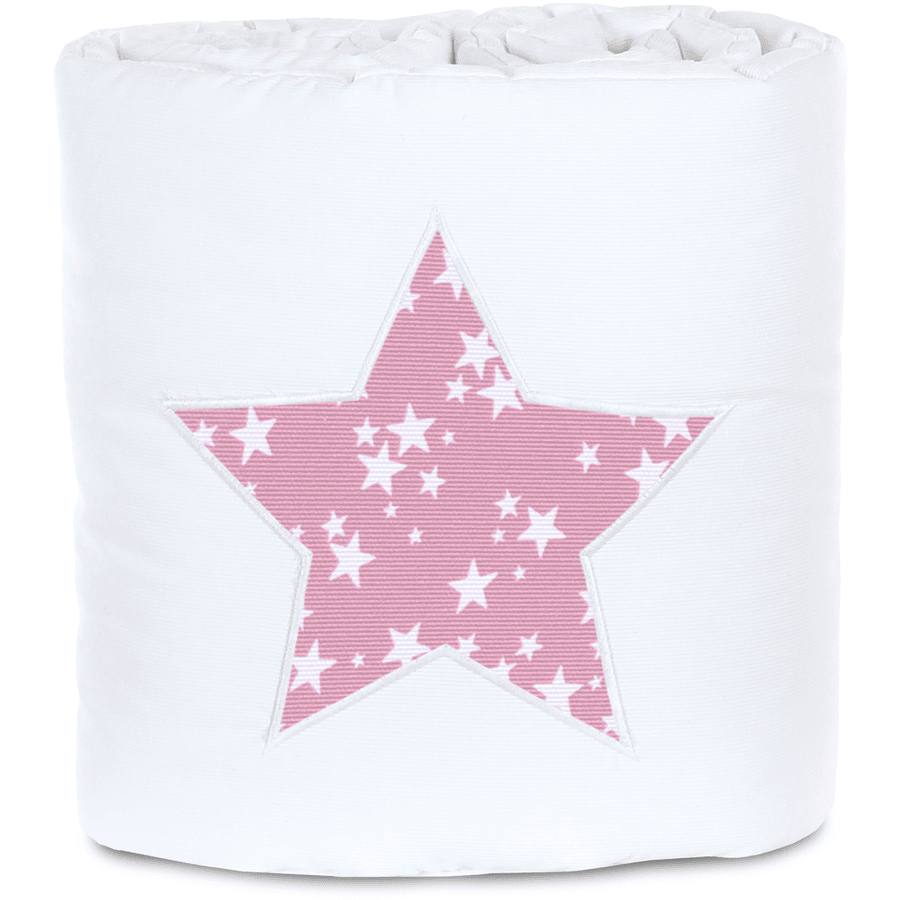 babybay® Tour de lit bébé piqué pour Maxi, Boxspring, Comfort blanc étoile rose étoiles blanc 168x24 cm