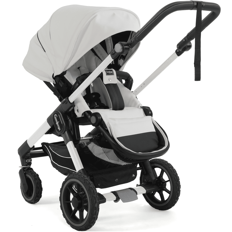 Emmaljunga Kinderwagen NXT60 Silver/Lounge Leatherette White 3.0