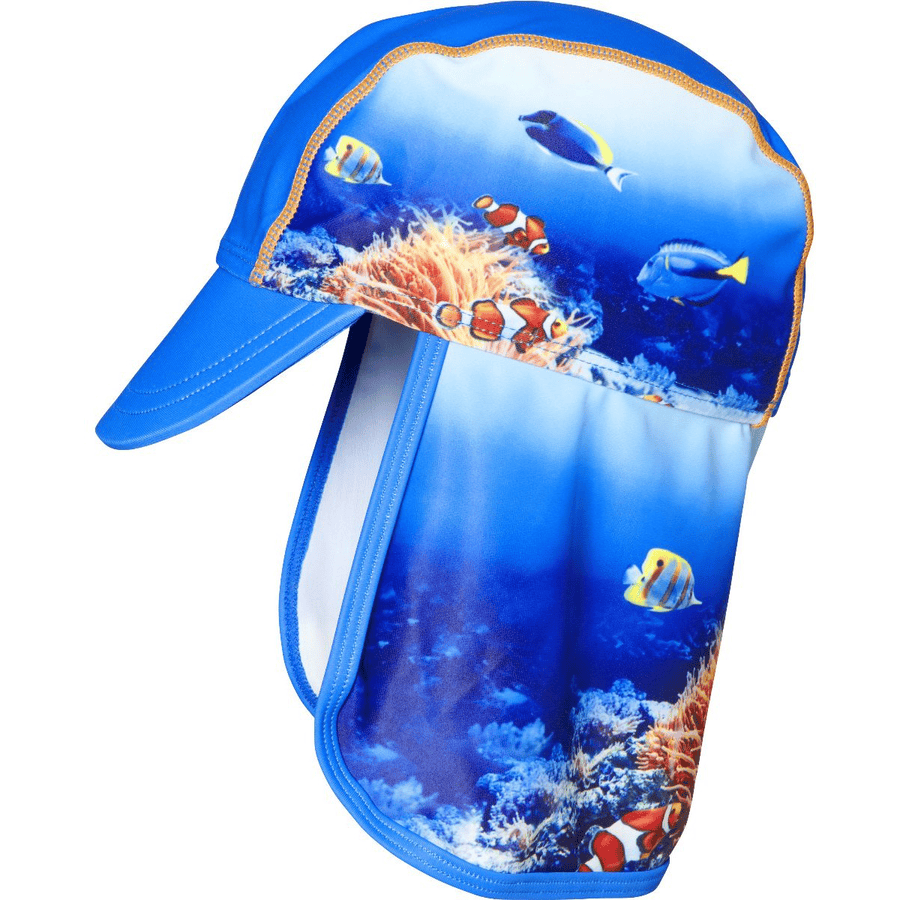 Spiller UV-beskyttelseshette under vann
