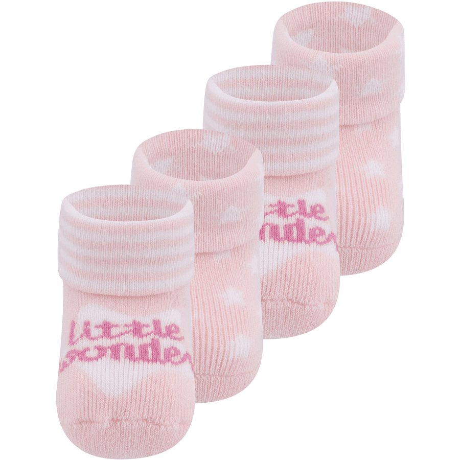 Ewers Ponožky pro prvňáčky 4-pack Little Wonder pink