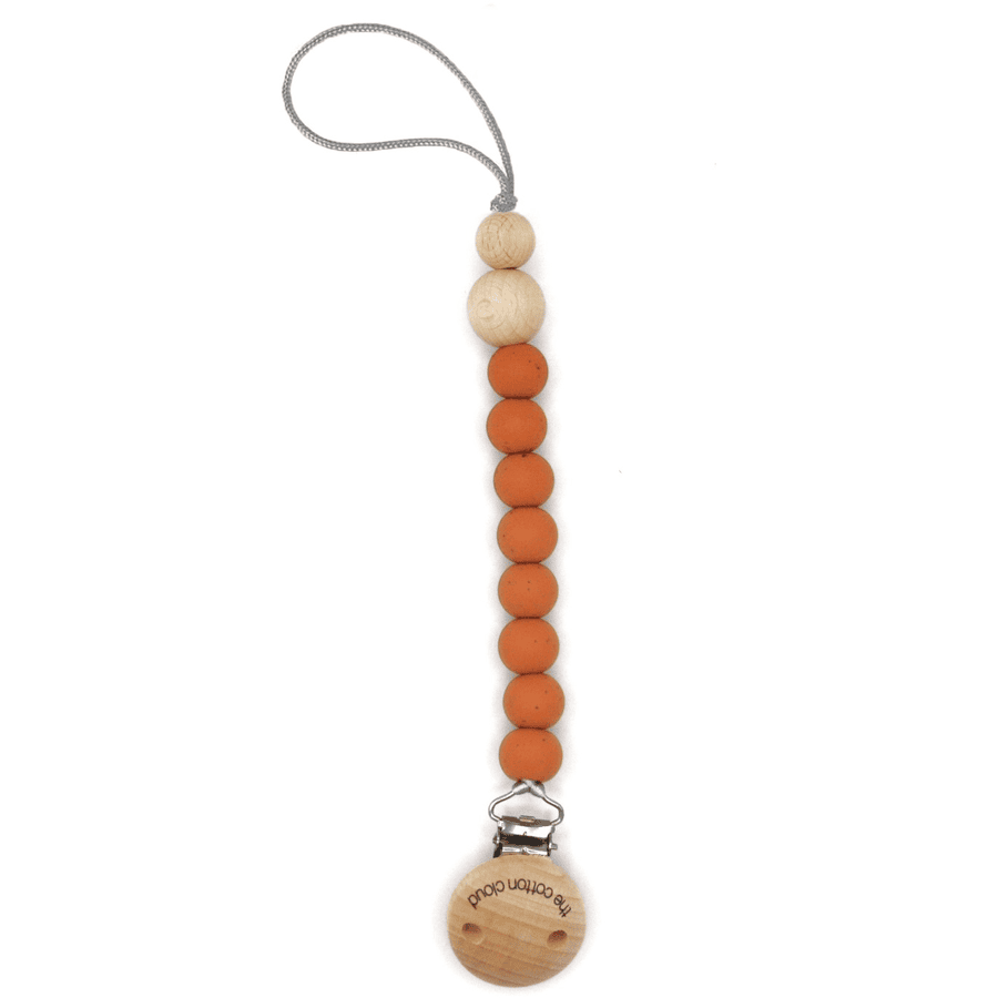 the cotton cloud Schnullerkette aus Silikon Round Caramel
