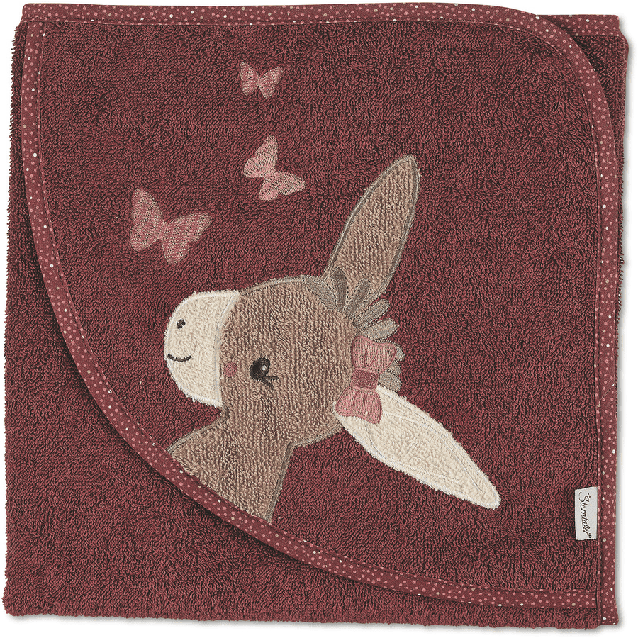 Sterntaler Kapuzenbadetuch Emmily dunkelrot 80 x 80 cm