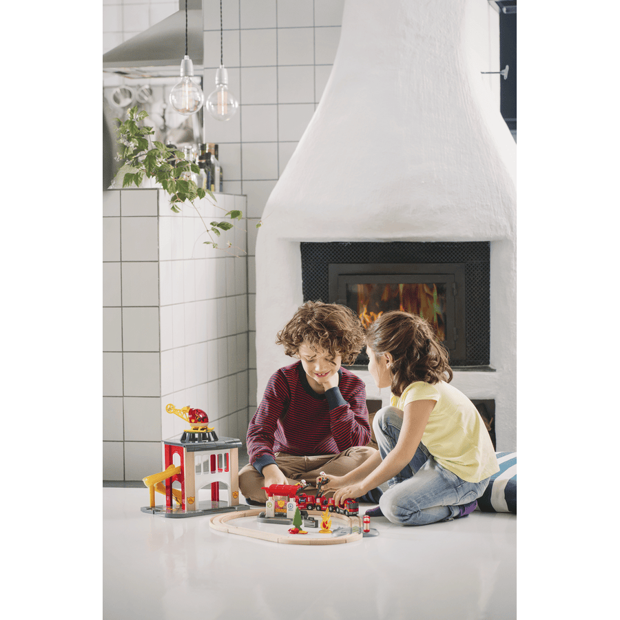 BRIO® WORLD Wooden Railway Fire Brigade Set 33815