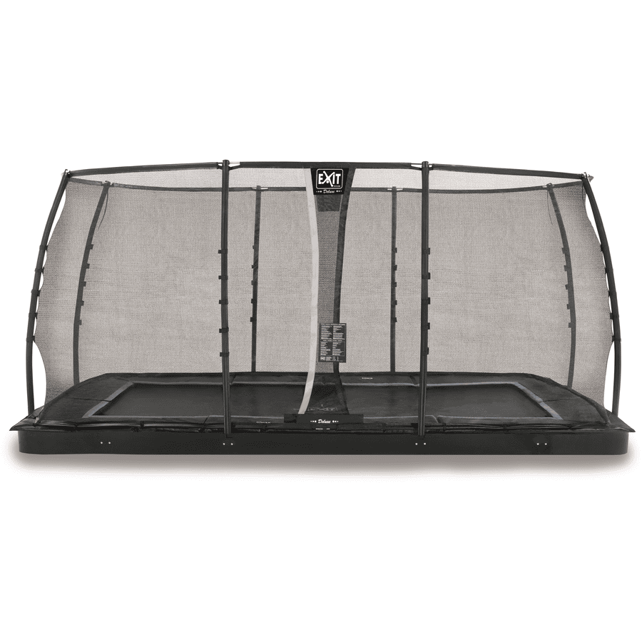EXIT Dynamic trampolina ziemna 275 x 458 cm z siatką zabezpieczającą, czarna