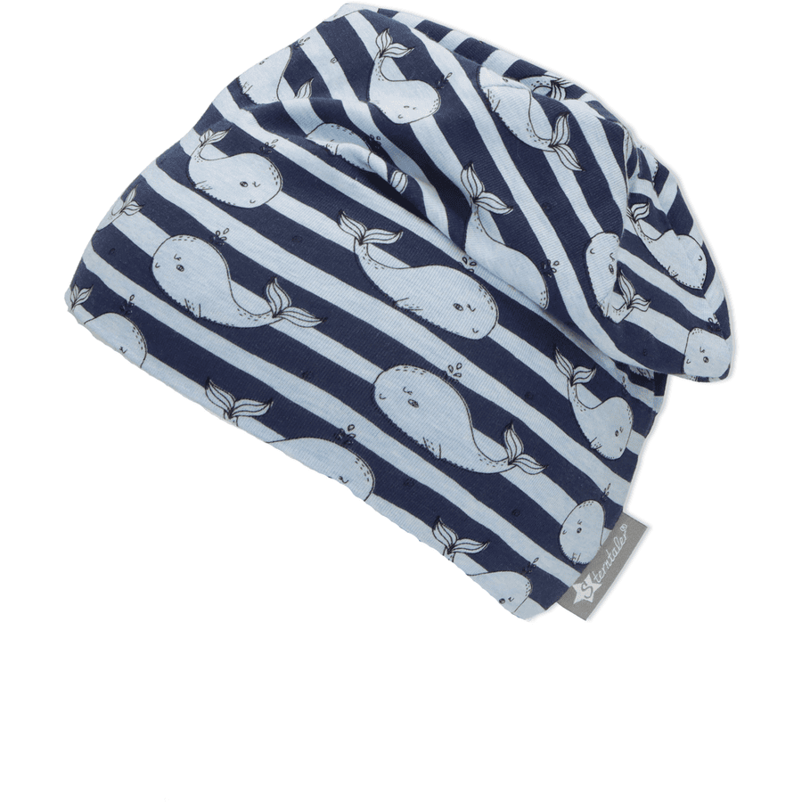 Sterntaler Slouch-Beanie Wale blau 
