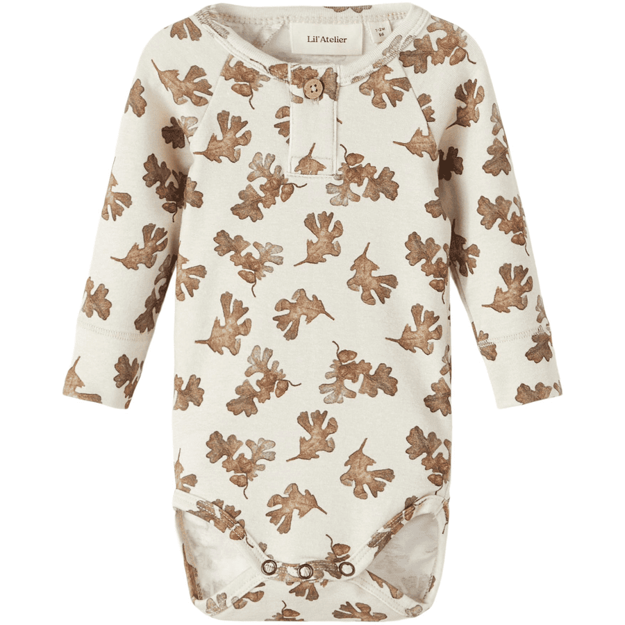 Lil'Atelier langærmet bodysuit Nbmgeo Turtledove