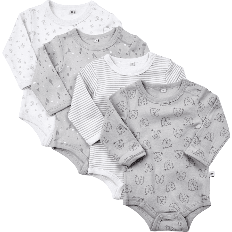 Pippi Body enfant manches longues harbor mist lot de 4